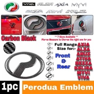 1pc Perodua Carbon Black Logo Emblem depan belakang Axia alza aruz ativa bezza myvi viva kancil keli