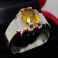 未加熱未處理天然黃色藍寶石戒指錫蘭斯里蘭卡 Pukhraj 禮物