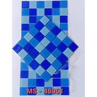 Glass mosaic tiles for swimming pools and home decor, size 48x48x4mm