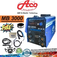 MB 3000 / Mig MMA 200 WELDING MACHINE ACO 2 in 1 GASSLESS MIG & inverter Welder Mesin welding