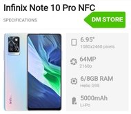 Handphone Infinix Note 10 Pro NFC RAM 8/128 GB+Diamora Smartphone