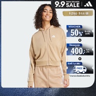 adidas Lifestyle Essentials 3-Stripes French Terry Full-Zip Hoodie Women Brown JY3133