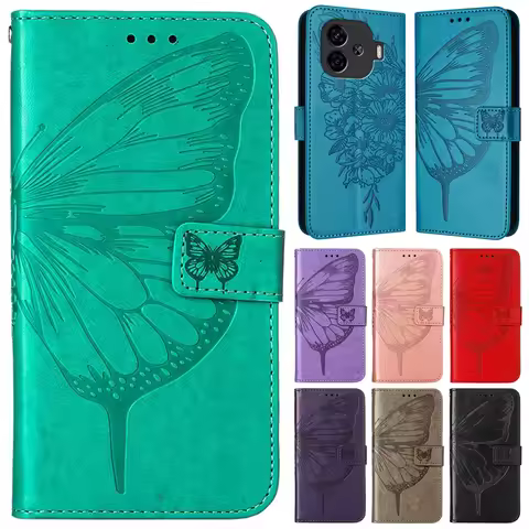Butterfly Flip Wallet Case For vivo iQOO Z9 Turbo X100S T3X V30 V29 Lite V40 SE Y200E Y200 Y100 Y78 