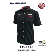 BAJU KORPORATE LENGAN PENDEK LELAKI HITAM/MERAH/KUNING FC 831K JENAMA MR.2