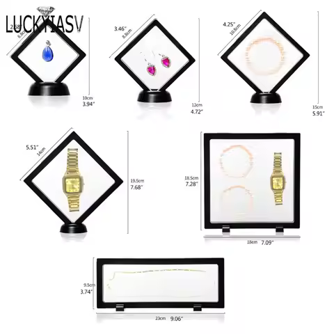PET Jewellery Box Challenge Coin Display Stand 3D Floating Transparent Phone Case Jewelry Specimen M