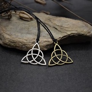 Triquetra 黑色繩項鍊 凱爾特結 triquetra 可調節項鍊