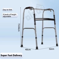 Adult Walker With Wheels Adjustable Aid Walker Crutch Cane Stick Stainless Steel Foldable For Elderl