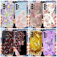 For Samsung Galaxy A32 Casing SM-A325F A 32 4G Cover Fashion Flower Butterfly Clear Soft Case For Samsung A32 5G SM-A326B Cases