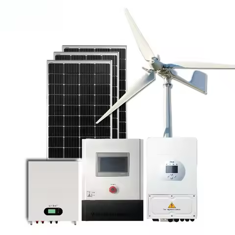 5kw Wind Turbine 550W Solar Panel Hybrid System 10KW-100KW-500KW 'MPPT Char Controller Inverter Grou