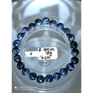 #B449  (ITEM 6) 100% Natural High Quality Dark Blue Pietersite 8.4mm Bracelet (Strong Lighning Pietersite)