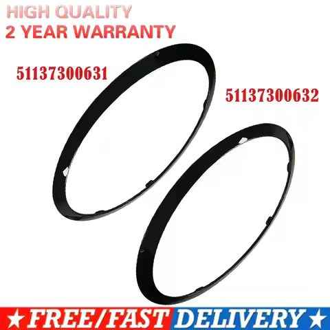 51137300632 2Pcs For Mini Cooper F55 F56 F57 2014 Gloss Black Headlight Ring Bezel Trim Surround Cov