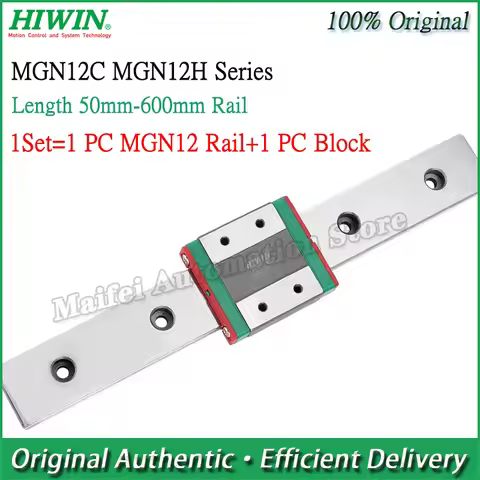100% Orignal Taiwan HIWIN Linear Guide Rail MGN12 MGN12C MGN12H Slide Block Width 12mm Rail 30mm- 60