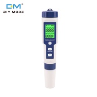 diymore 5in1 เครื่องวัดคุณภาพน้ำ PHMeter / EC Conductivity / Salt Salt Salt / Temperature / TDS เครื