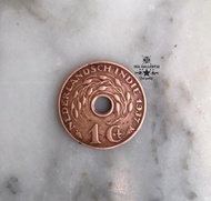 Koin kuno antik 1 Cent Gobong tahun 1937 Nederlandsch indie.