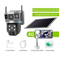 Kamera CCTV V380 Pro dengan SIM 4G 3 lensa 3 layar zoom 10x kejernihan 4K 360°cctv wifi sambung ke