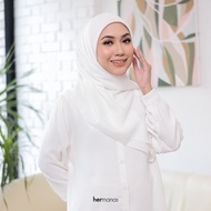 Tudung Bawal Basic Premium Cotton Voile White Plain Bawal Cotton Voile