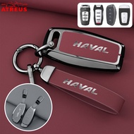 Haval Car Key Case Zinc Alloy Leather Key Cover Full Wrap Cover Smart Key Case Anti-fall Protector F
