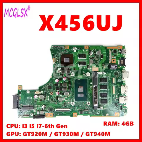 X456UJ Laptop Motherboard For Asus X456UB X456UF A456U X456UQ X456UJ X456UV X456URK Mainboard with i