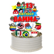 Country Balls Birthday Cake Topper Birthday Cake Decoration/