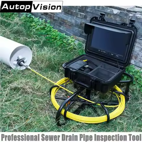50M Sewer Pipe Inspection Camera 9" Monitor 1200TVL Industrial Pipeline Endoscope Drain Underwater c