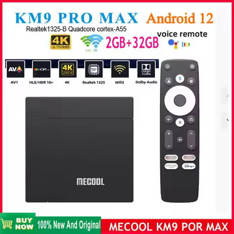 [Genuine]2025 NEW Mecool KM9 PRO MAX Android TV Box 2GB 32GB 4K HDR Android 12 2T2R WIFI5 Realtek132