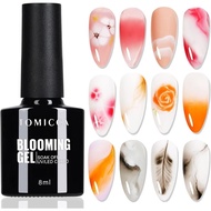 TOMICCA Clear Blooming Gel, 10 ml Soak Off UV LED Gel Polish for Spreading Effect, Magic Marble Wate