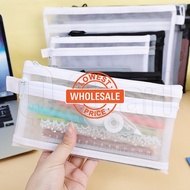 [Wholesale] Simple Mesh A6 Double-Layer Transparent Storage Bag/Portable Travel Cosmetics Handbag/3 