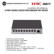 H3C 8 Port Gigabit Access Web Managed PoE Switch | LS-1600V2-10P-HPWR-GL (125W)