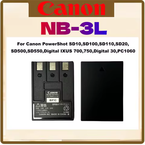 Original NB-3L Battery 790mAh for Canon PowerShot SD10,SD100,SD110,SD20,SD500,SD550,Digital IXUS 700