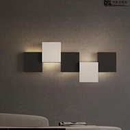 LED壁燈創意方形過道燈黑白組合房間溫馨樓梯間壁燈極簡北歐風格