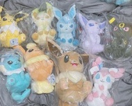 伊貝家族set 排排坐款 水火雷太陽月亮冰葉仙子伊布公仔 Pokemon 寶可夢 寵物小精靈 比卡超