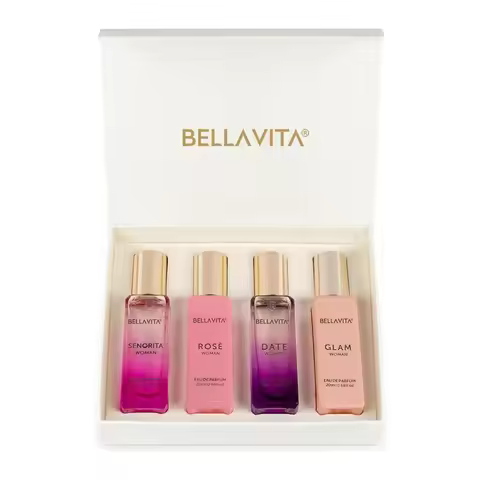 Bella Vita Luxury Women's Perfume Gift Set 4x20ml | Senorita, Rosé, Date, Glam Woman Eau de Parfum T