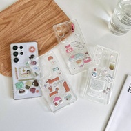 s24ultra Case Clear Diy With 3D Embossed Sticker Model samsung s25ultra a55 a56 a06 A3X A79 A3PRO RE