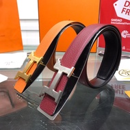 [Hermes] Belt Belt Ladies Belt togo Cowhide Casual All-Match Double-Sided Belt Pants Belt 3.2 Wide