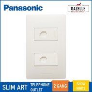 Panasonic Slim Art Telephone Outlet - 2 Gang (Snow White / Metallic Gray / Metallic Black )