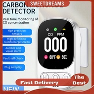 Plug in Carbon Monoxide Detector with HD Screen & 85dB Alarm CO Detector CO Temp Humidity Detector f