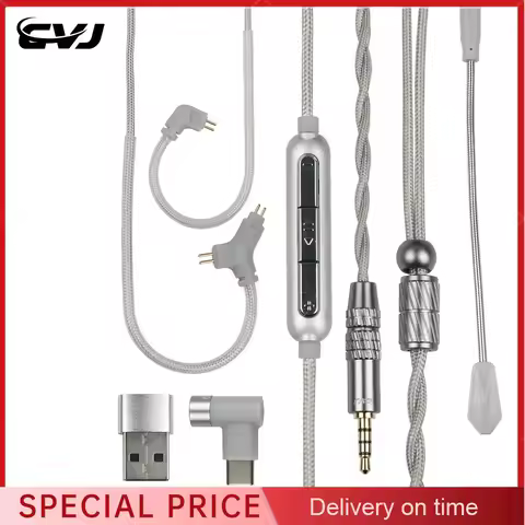 CVJ HATO2 with Microphone about 2 Meters Long Interchangeable Plug 3.5/Type-C Headset Headphone Cabl