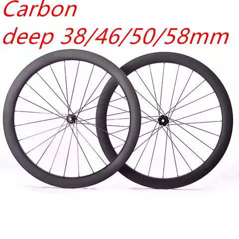 700C bike road Carbon wheelset disc brake deep38/46/50/58mm clincher/tubeless bike wheel carbon road