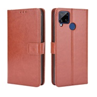 Realme C15 Case Flip Phone Holder Stand Case Realme C15 C 15 RealmeC15 Case Wallet PU Leather Back C