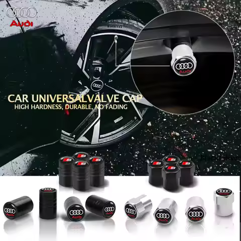 4pcs Footprint logo Car Tire Valve Caps Aluminum Alloy Car Wheel Tire Valve CapsFor Audi A3 A4 A5 A6