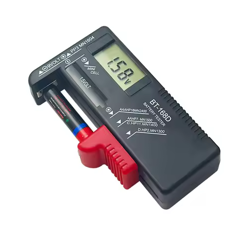1pcs BT-168D Battery Tester Universal Digital LCD Tester Battery Tester 9V 1.5V Button Cell Voltage 