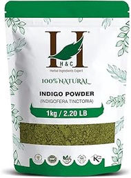 100% Natural Indigo Powder for Hair- 1 KG (2.2 LB) Value Pack - For coloring hair from brown to blac