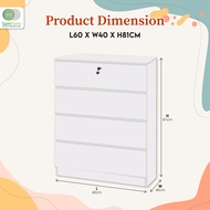 Laci Bajupakaian/Murah Kabinet/Bilik Tidur FREE SHIPPING (Offer🔥)Chest Drawer 4 Layers (DIY Easy Ins