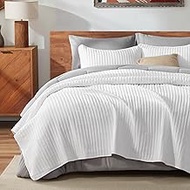 SLEEP ZONE Quilt Sets, Full/Queen Size Bedspread Bed Coverlets for All Season - Washed Quilt Set - L
