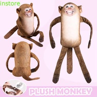 INSTORE Monkey Plush Toys, Hugging Sleeping Monkey Plush Dolls, Creative Decoration Kawaii Cartoon A