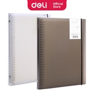 Deli Loose Leaf Binder Notebook Refillable Transparent Cover A5 / B5 120 Pages Journal Diary Note Pa