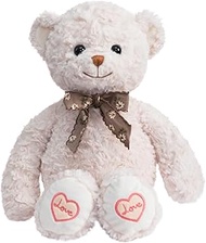 BEJOY Teddy Bear Cuddly Toy with Love Paws and Bow, Stuffed Toy Gift for Valentine's Day, Birthday, 