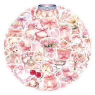 50Pcs/Set ❉ Pink Coquette Series 01 Stickers ❉ DIY Fashion Waterproof Doodle Decals Stickers