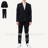 Korean Version Full Set Suit Slim-Fit Tailored Jacket Slimmer Look Pants Flat Plain Trousers (333-Hk