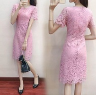 Lucy Dress pesta midi brokat scuba dress gereja wanita kristen gaun pesta mewah elegan kondangan  pe